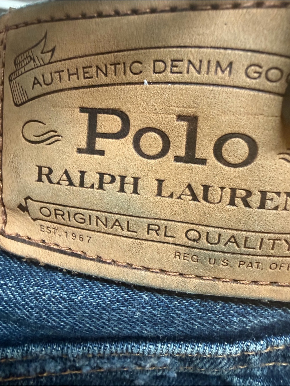 Polo by Ralph Lauren Blue Embroidered Patchwork Relaxed Jeans - Picture 6 of 8